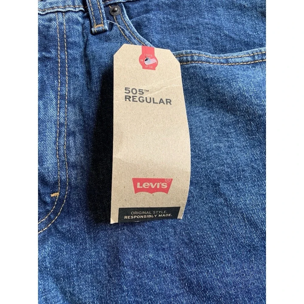 LEVI'S‎ 505™ Regular Fit Men's Jeans, Dark 34x36 - Dark Wash NEW NWT Stretch
